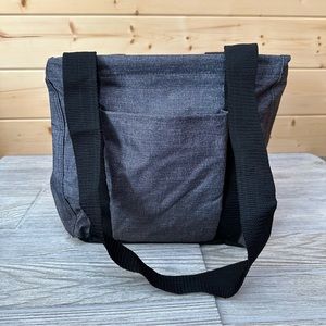 Charcoal Crosshatch Small Utility Tote